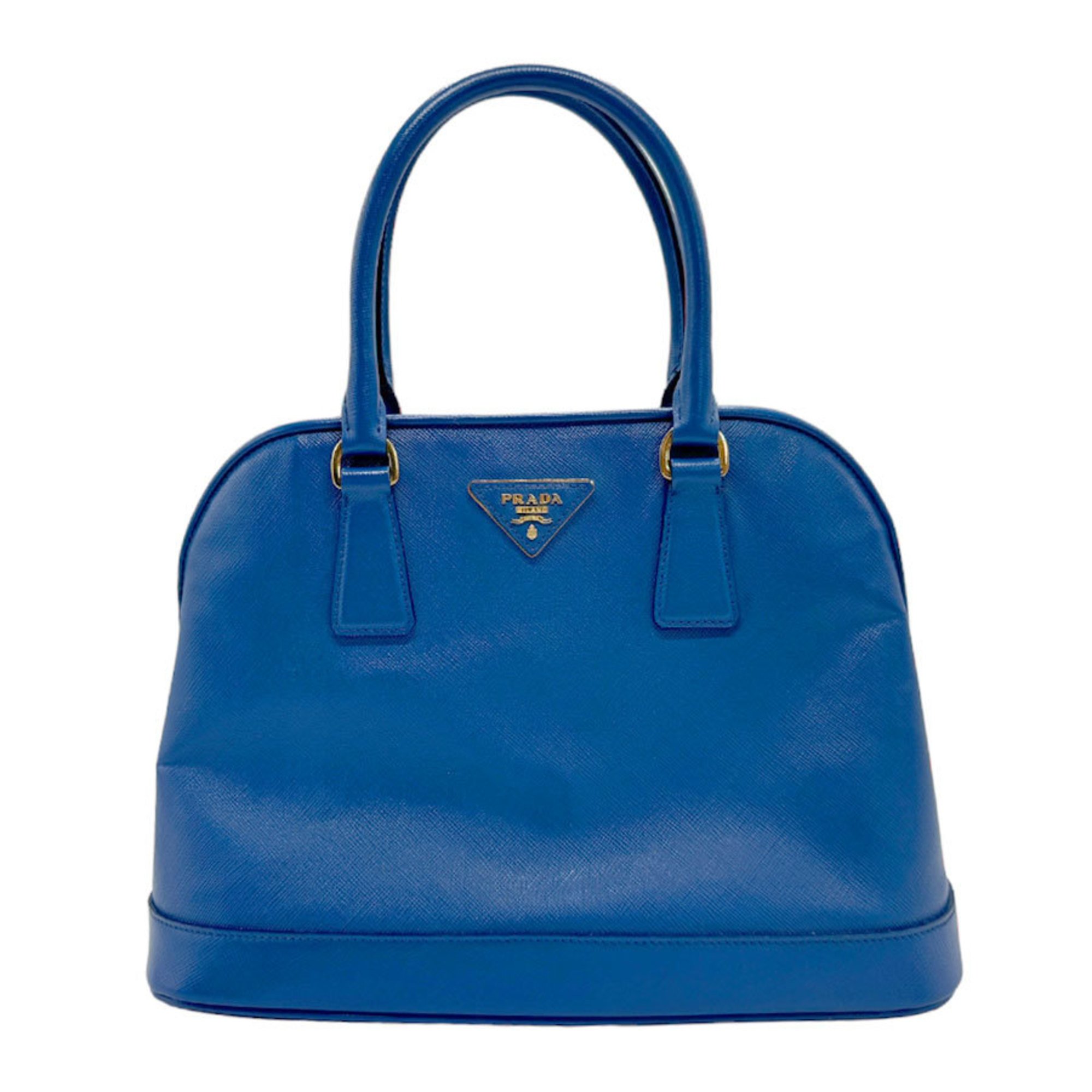 PRADA Shoulder Bag Handbag Leather Blue Women's n0202