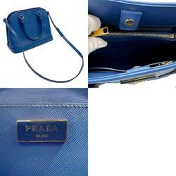 PRADA Shoulder Bag Handbag Leather Blue Women's n0202