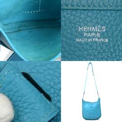 Hermes HERMES Shoulder Bag Evelyn 3 PM Leather Blue Silver Men's Women's e58937a