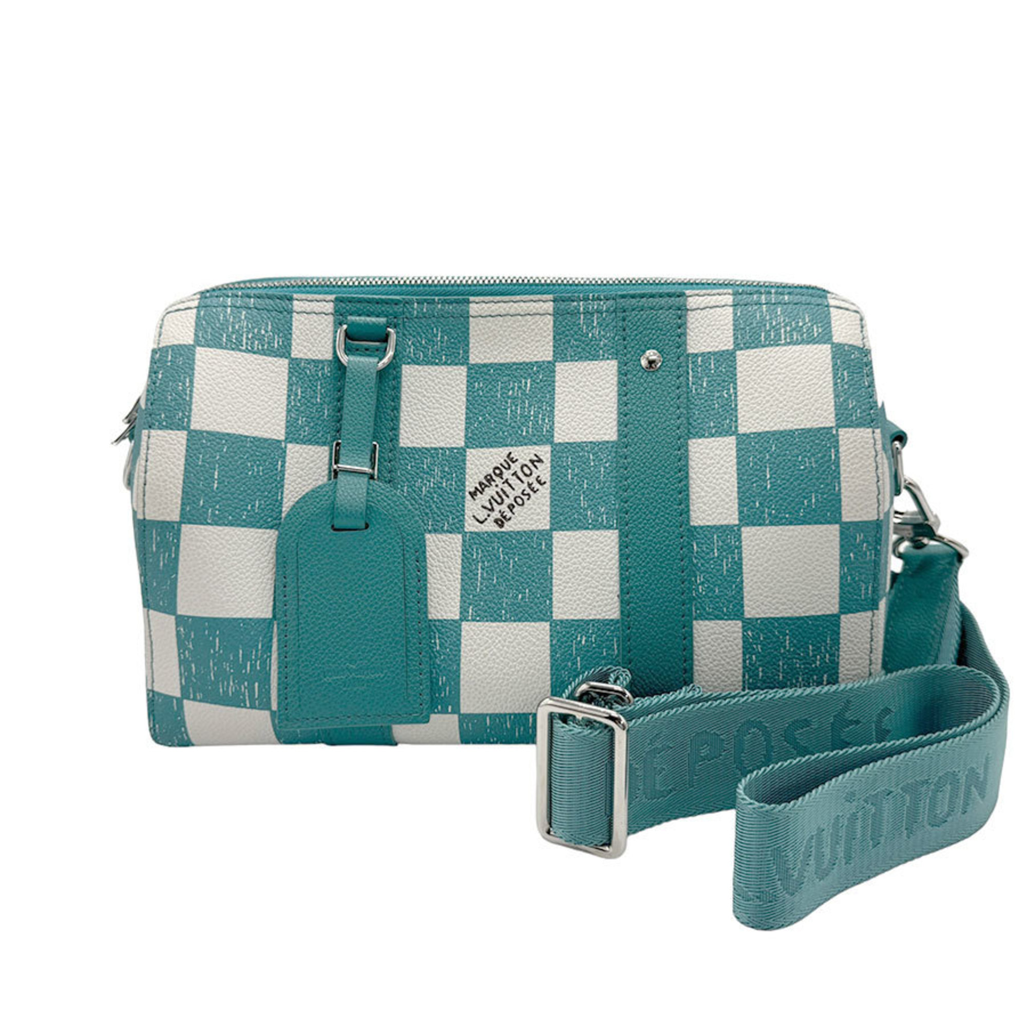 Louis Vuitton LOUIS VUITTON Shoulder Bag Damier Checkerboard City Keepall Turquoise Green Men's Women's N50076 z1985