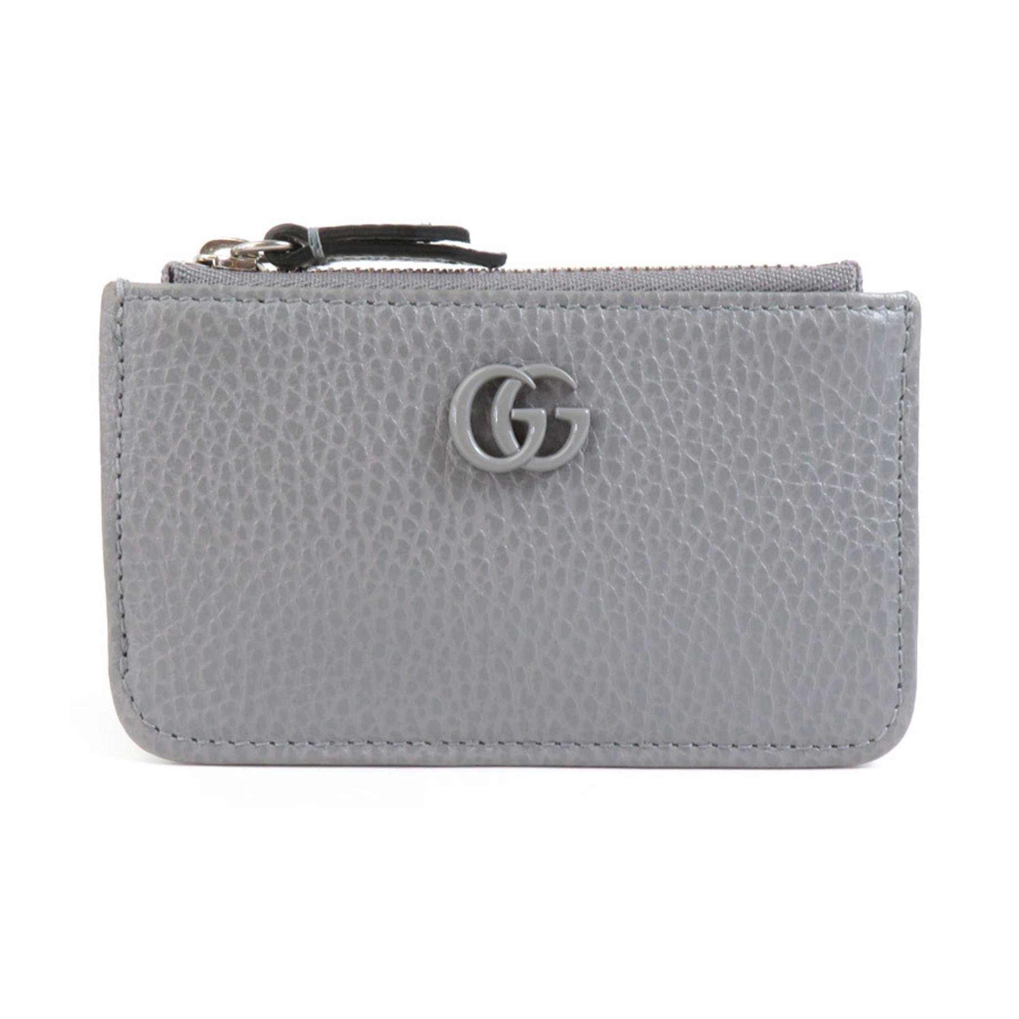 GUCCI GG Marmont key case, leather, grey, silver, for men and women, 701070 e58964f