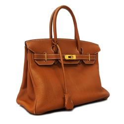 Hermes handbag Birkin 30 G stamp Togo gold ladies