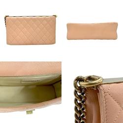 CHANEL Shoulder Bag 2.55 Leather Pink Beige Gold Women's z2053