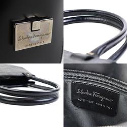 Salvatore Ferragamo Shoulder Bag Gancini Leather Black Grey Silver Women's e58933a