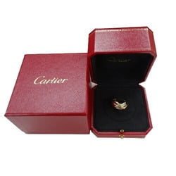 Cartier Ring for Women, 750PG, 750YG, 750WG, Trinity, SM, 5-Row, Yellow Gold, White Pink Three Colors, #47, Approx. Size 7, Polished