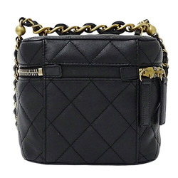 CHANEL Bag Matelasse Women's Shoulder Vanity Lambskin Black AS3228 Chain