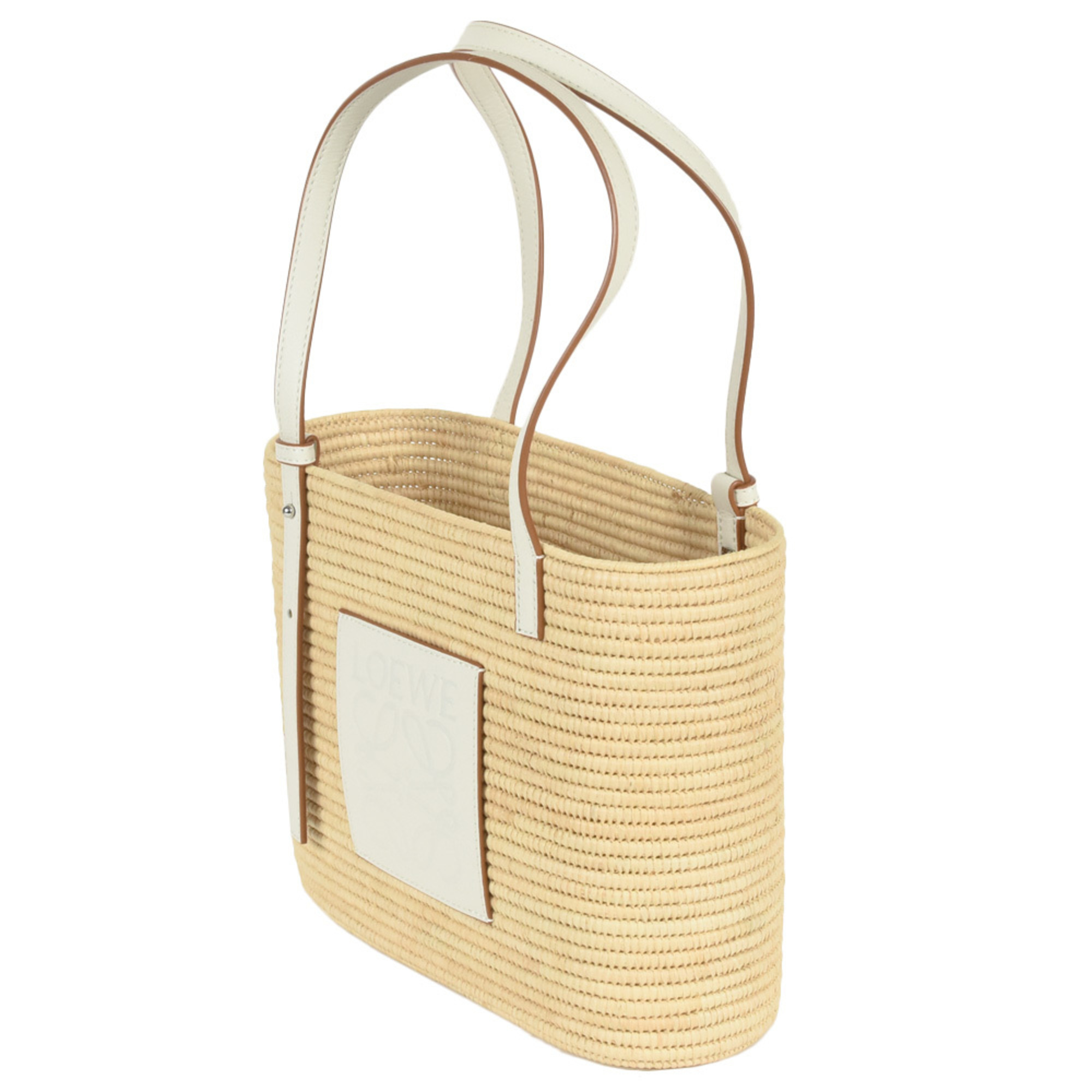 LOEWE Square Basket Bag Small Tote Raffia Calf A223099X08 Women's