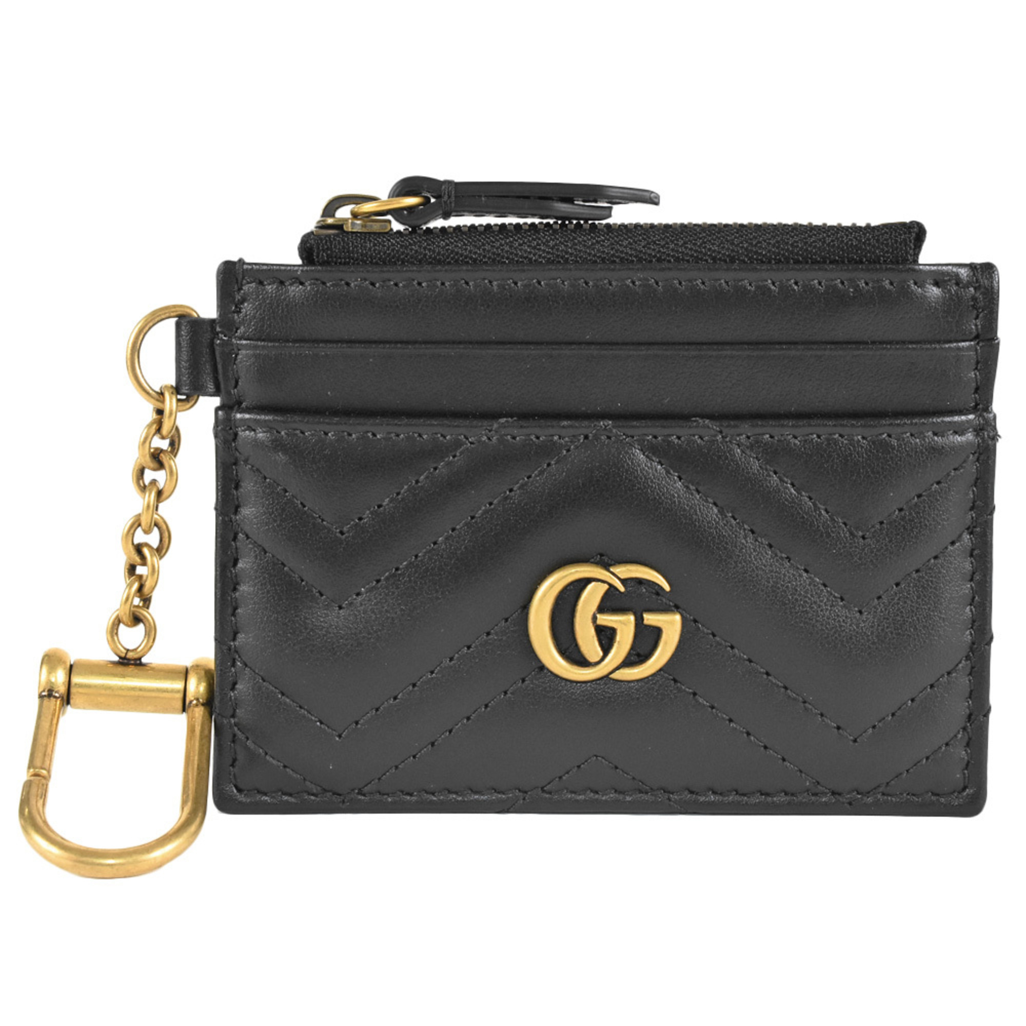 GUCCI GG Marmont Quilted Card Case Leather 627064 Black