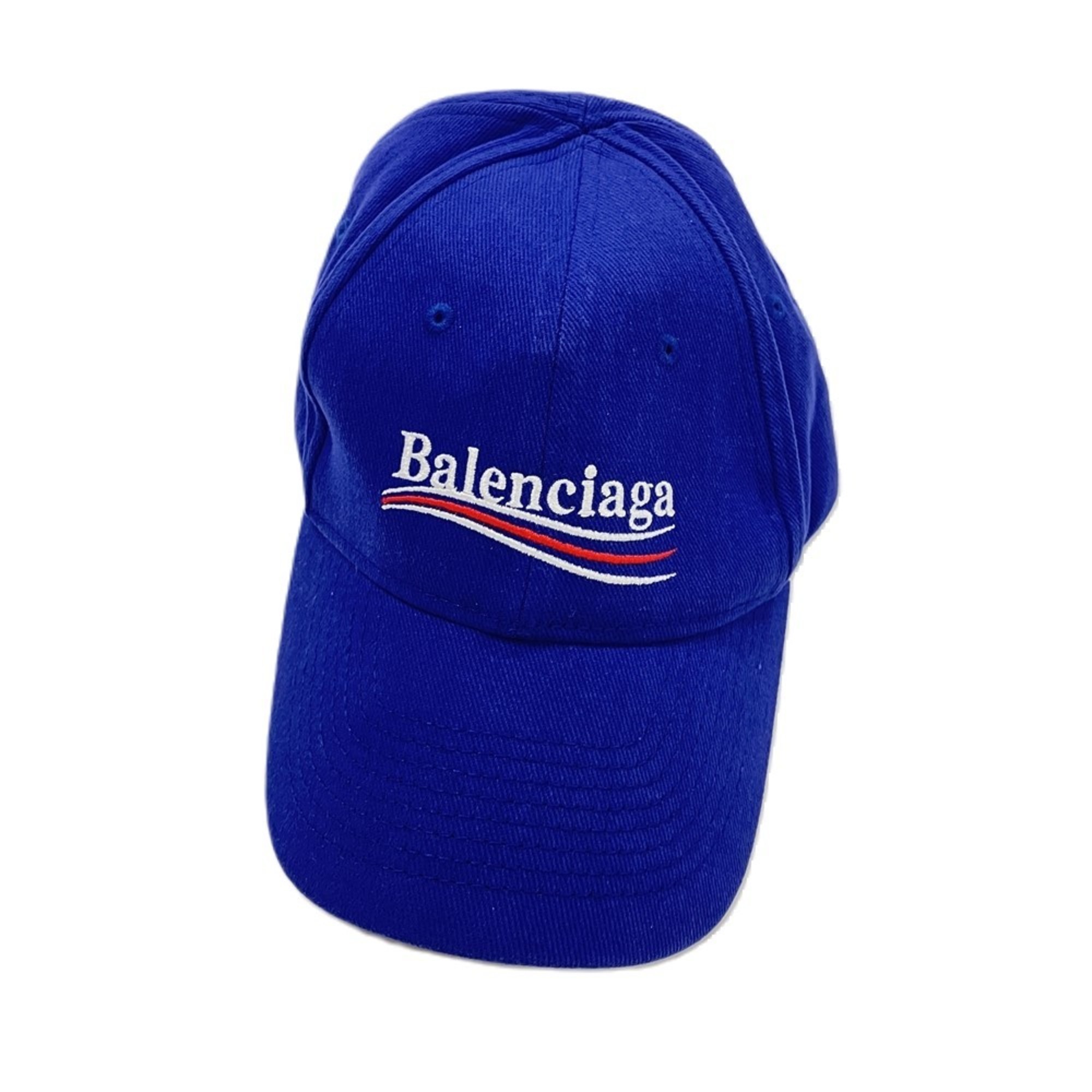 BALENCIAGA Political Baseball Cap Cotton 505985 Blue L Unisex