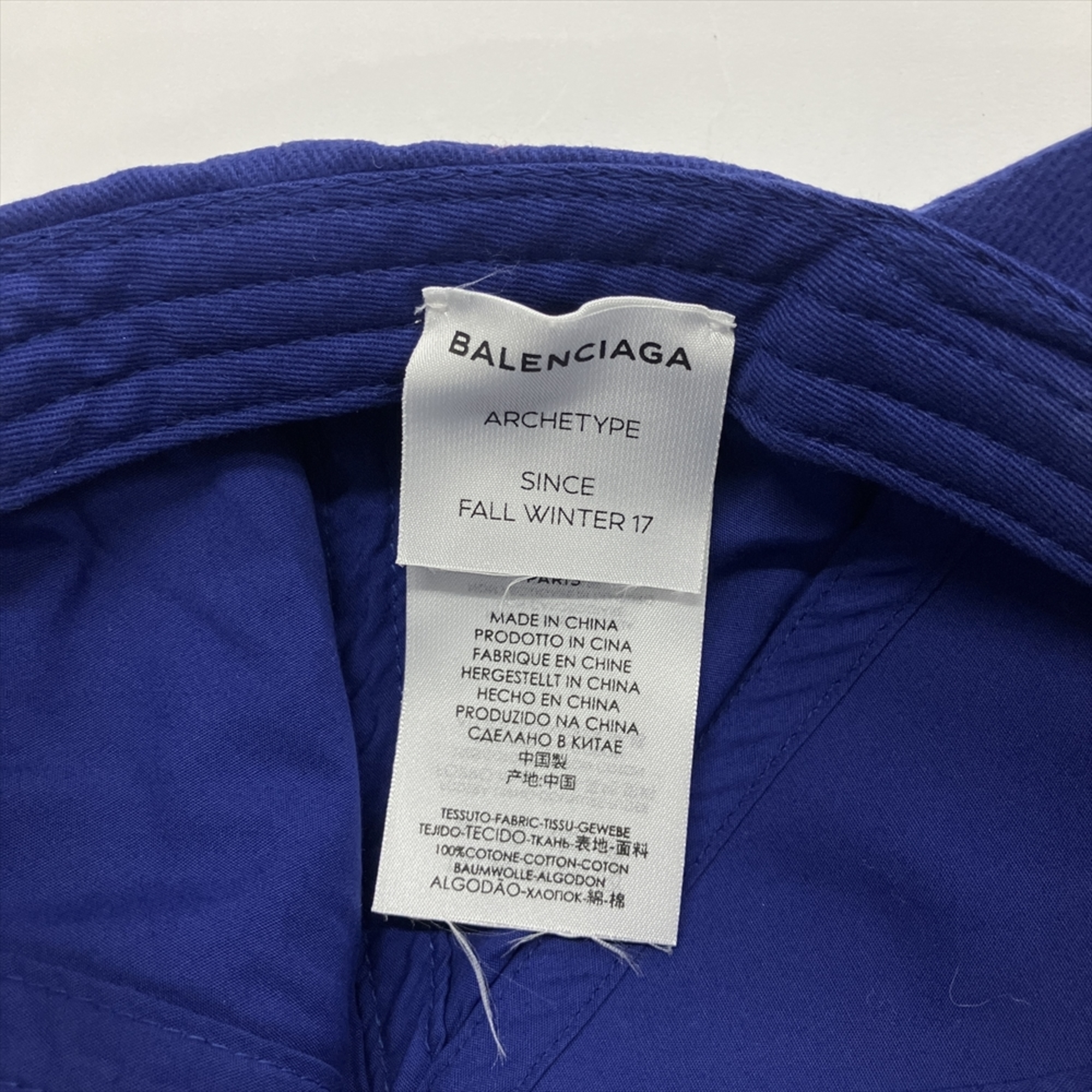 BALENCIAGA Political Baseball Cap Cotton 505985 Blue L Unisex