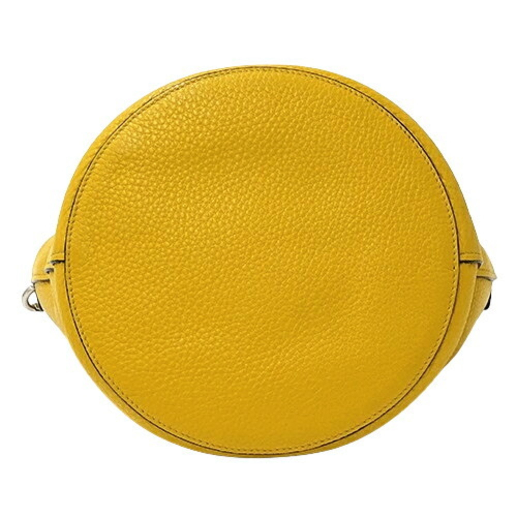 PRADA Women's Shoulder Bag Leather Yellow 1BE012