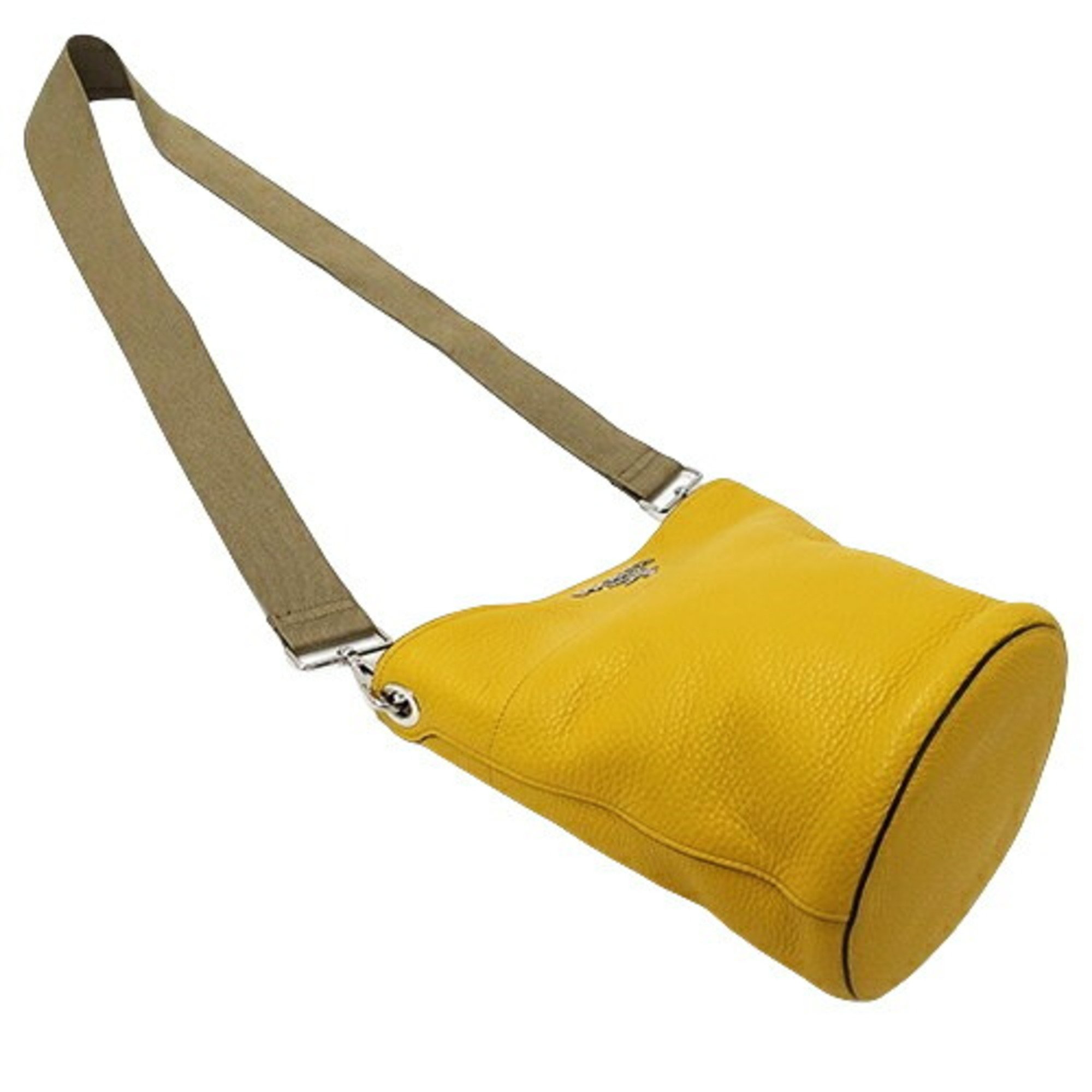 PRADA Women's Shoulder Bag Leather Yellow 1BE012