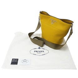 PRADA Women's Shoulder Bag Leather Yellow 1BE012