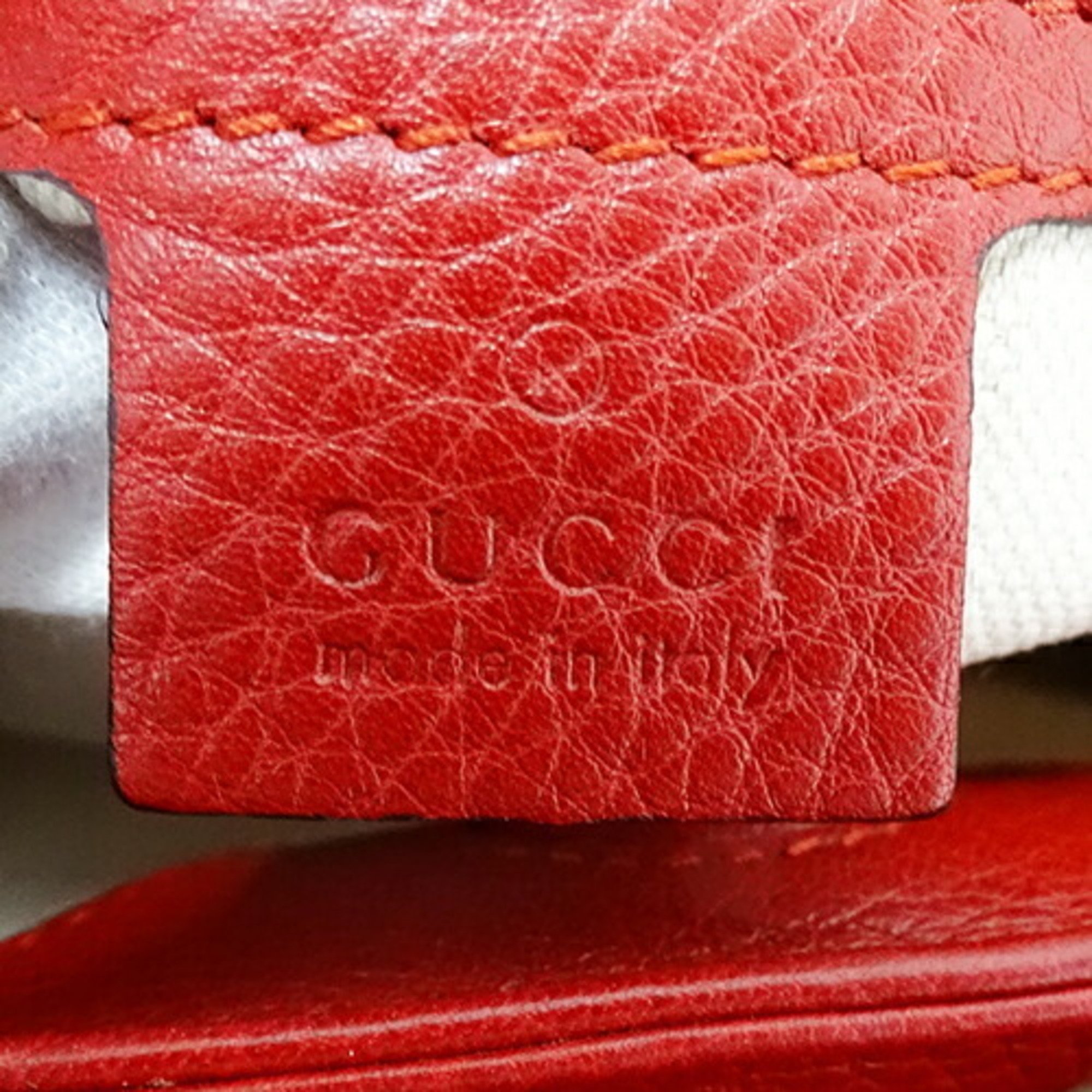 Gucci GUCCI Bag Women's Handbag Shoulder 2way Bamboo Swing Leather Red 336032 Extra Storage