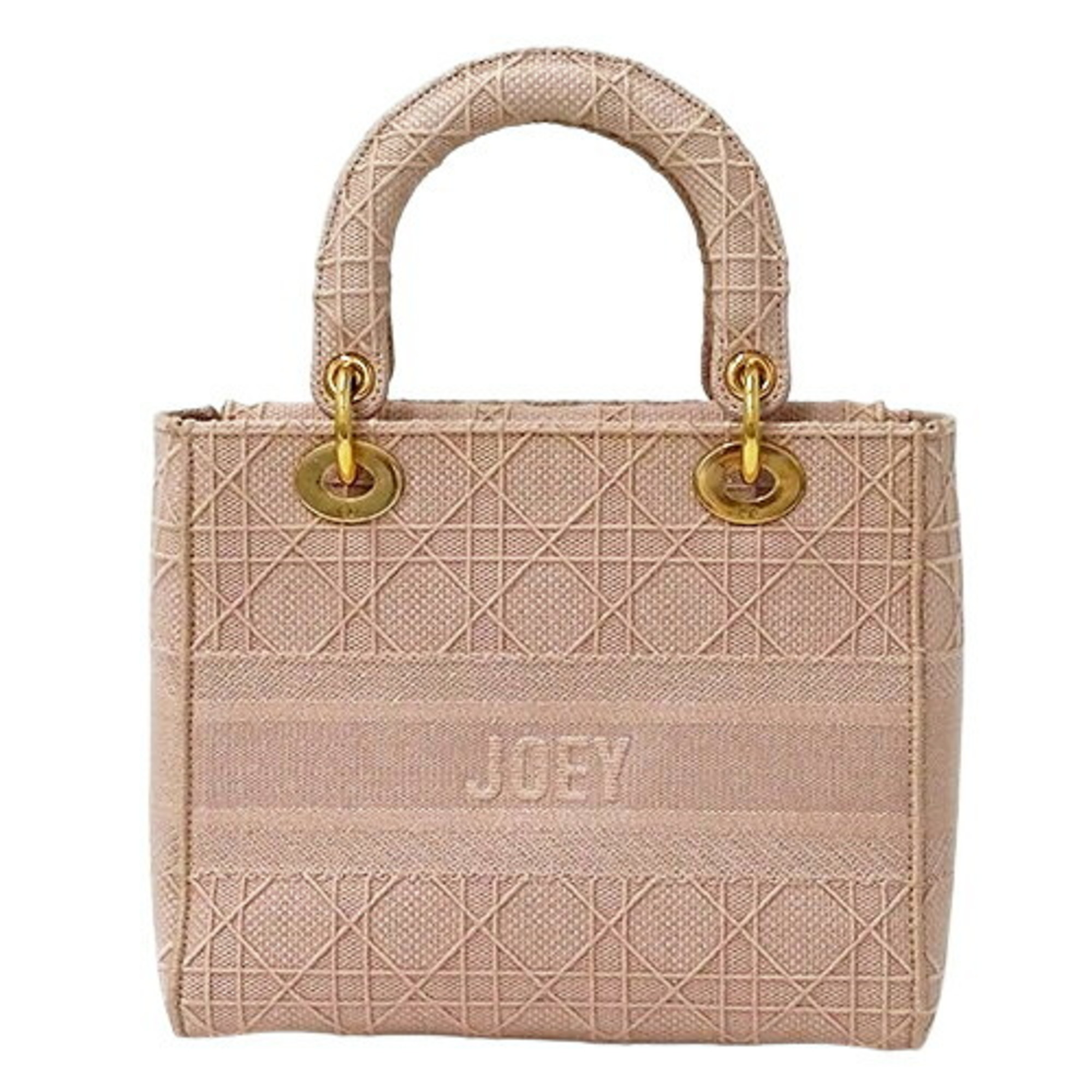 Christian Dior Dior Bag Women's Handbag Shoulder 2way Cannage Lady D-Light Medium Embroidered Canvas Pink Embroidery