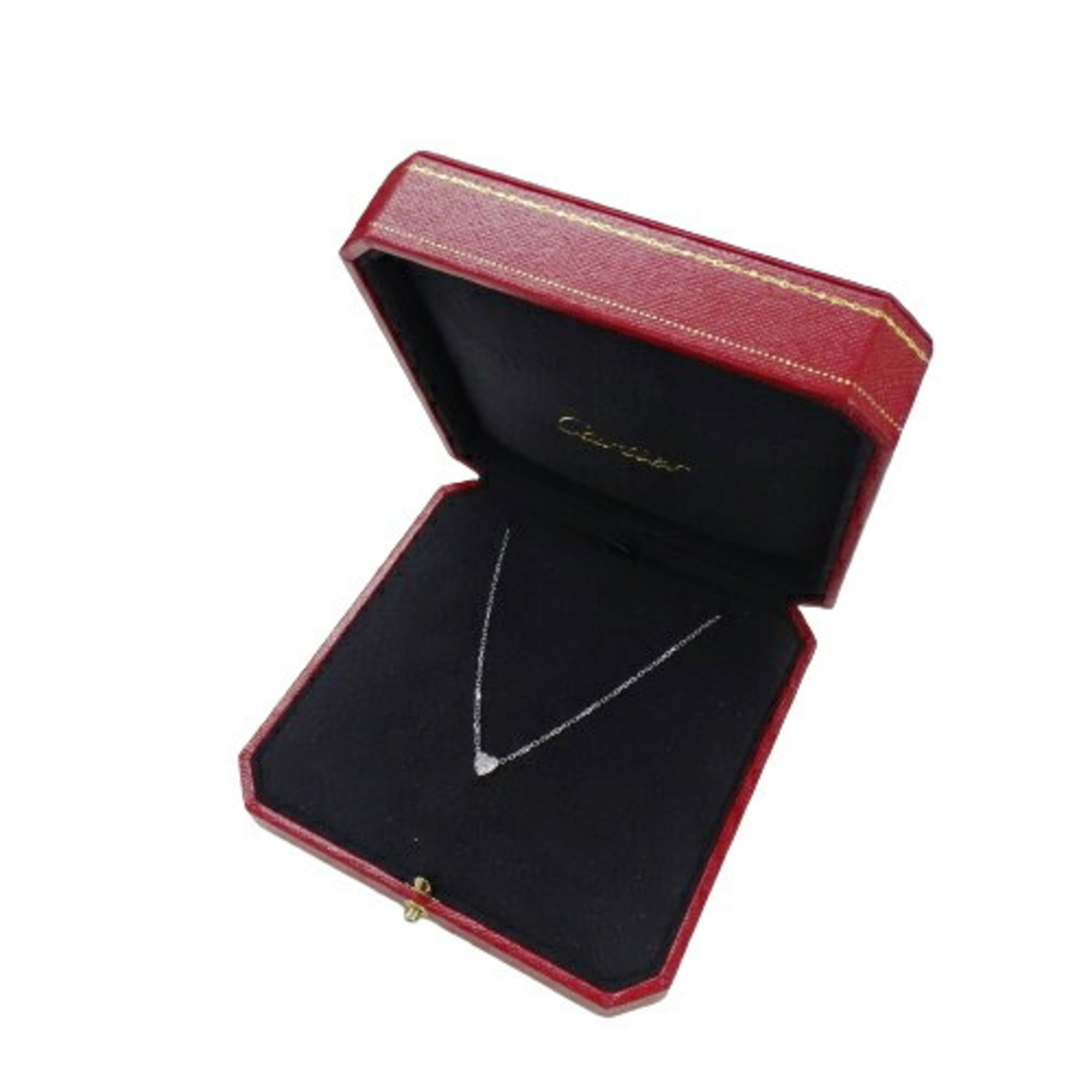 Cartier Necklace for Women 750WG 3P Diamond Heart of White Gold Polished