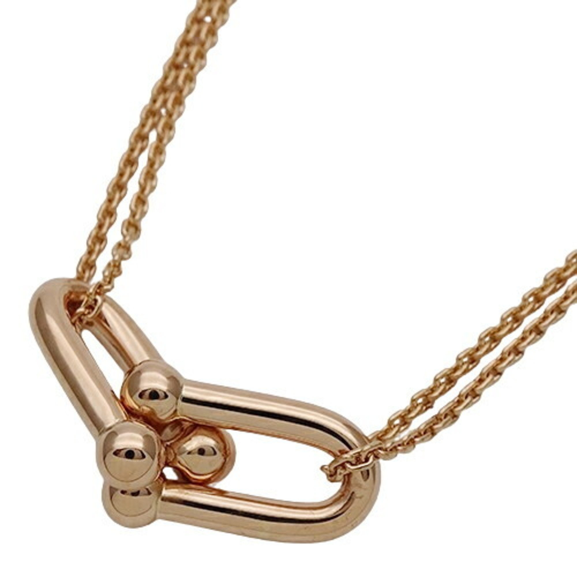 Tiffany & Co. Necklace for Women, 750PG Hardware, Large Double Link Pendant, Pink Gold, Polished