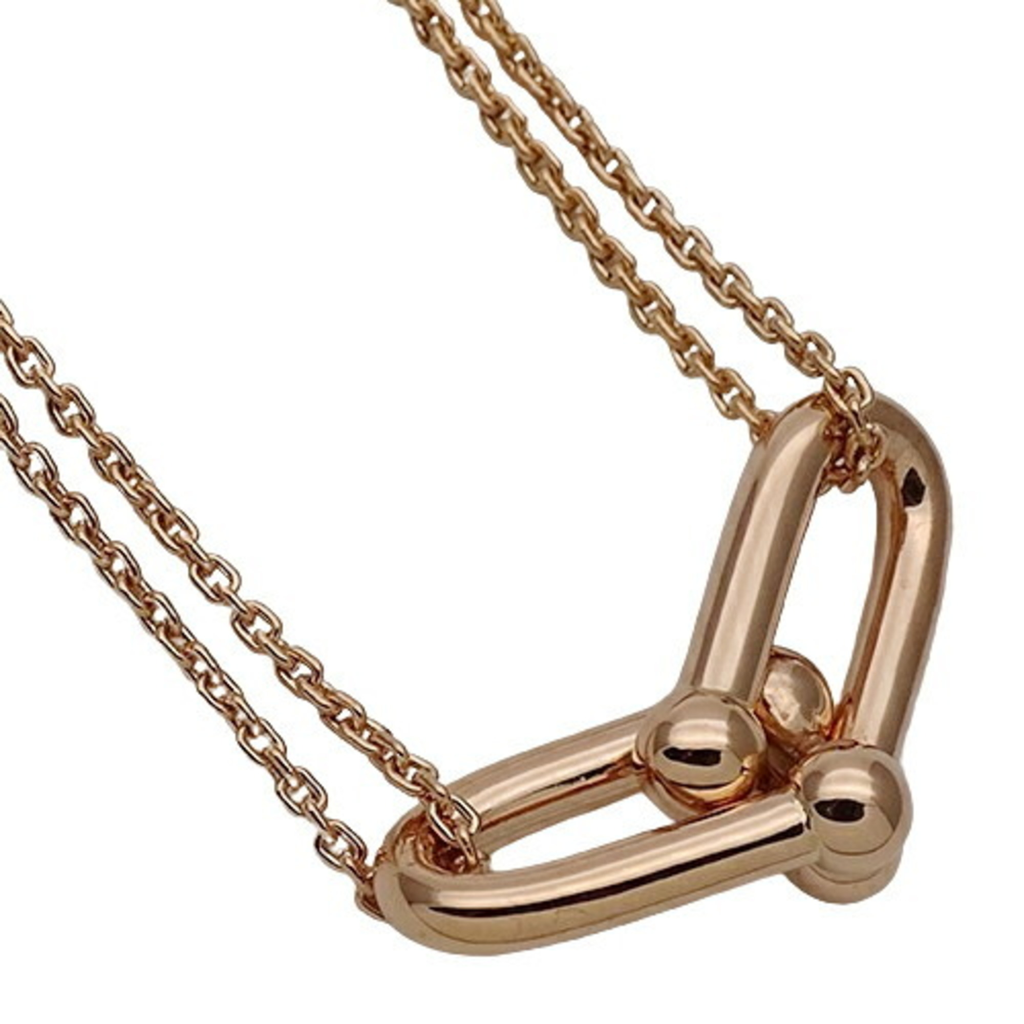 Tiffany & Co. Necklace for Women, 750PG Hardware, Large Double Link Pendant, Pink Gold, Polished