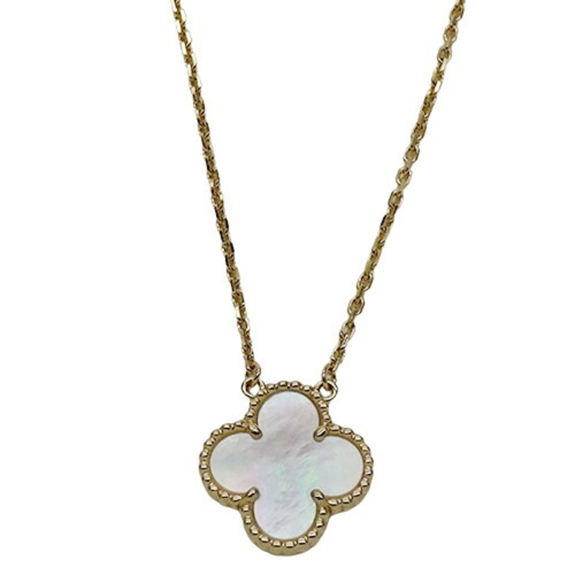 Van Cleef & Arpels Alhambra Necklace for Women, 750YG, Mother of Pearl, Yellow Gold, Polished