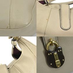 LOEWE Shoulder Bag Carrier Leather Greige Gold Women's e58931a