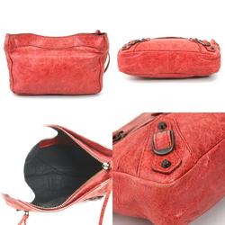 BALENCIAGA Clutch Bag Pochette Leather Red Women's 421970 e58941a