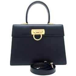 Salvatore Ferragamo EA-212181 2-Way Bag Leather Black 351519