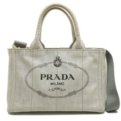 PRADA Prada Canapa 1BG439 Tote Bag Denim BIANCO 251996