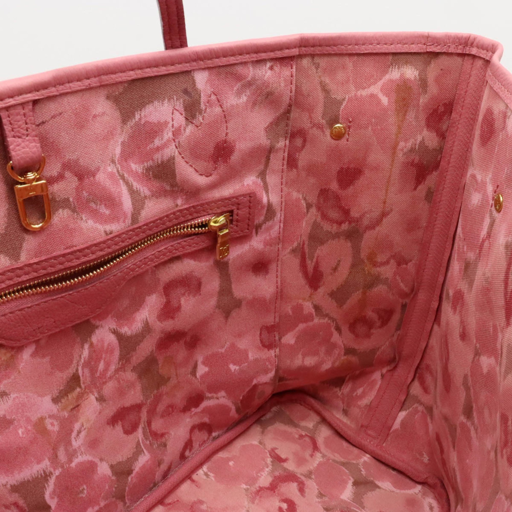 LOUIS VUITTON Louis Vuitton Monogram Ikat Flower Neverfull MM Tote Bag Shoulder Rose Velours M40939