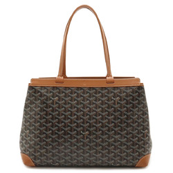 GOYARD Belle Chasse PM Tote Bag Shoulder Herringbone Pattern PVC Leather Black Brown White