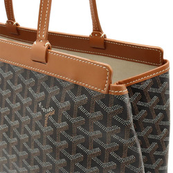 GOYARD Belle Chasse PM Tote Bag Shoulder Herringbone Pattern PVC Leather Black Brown White