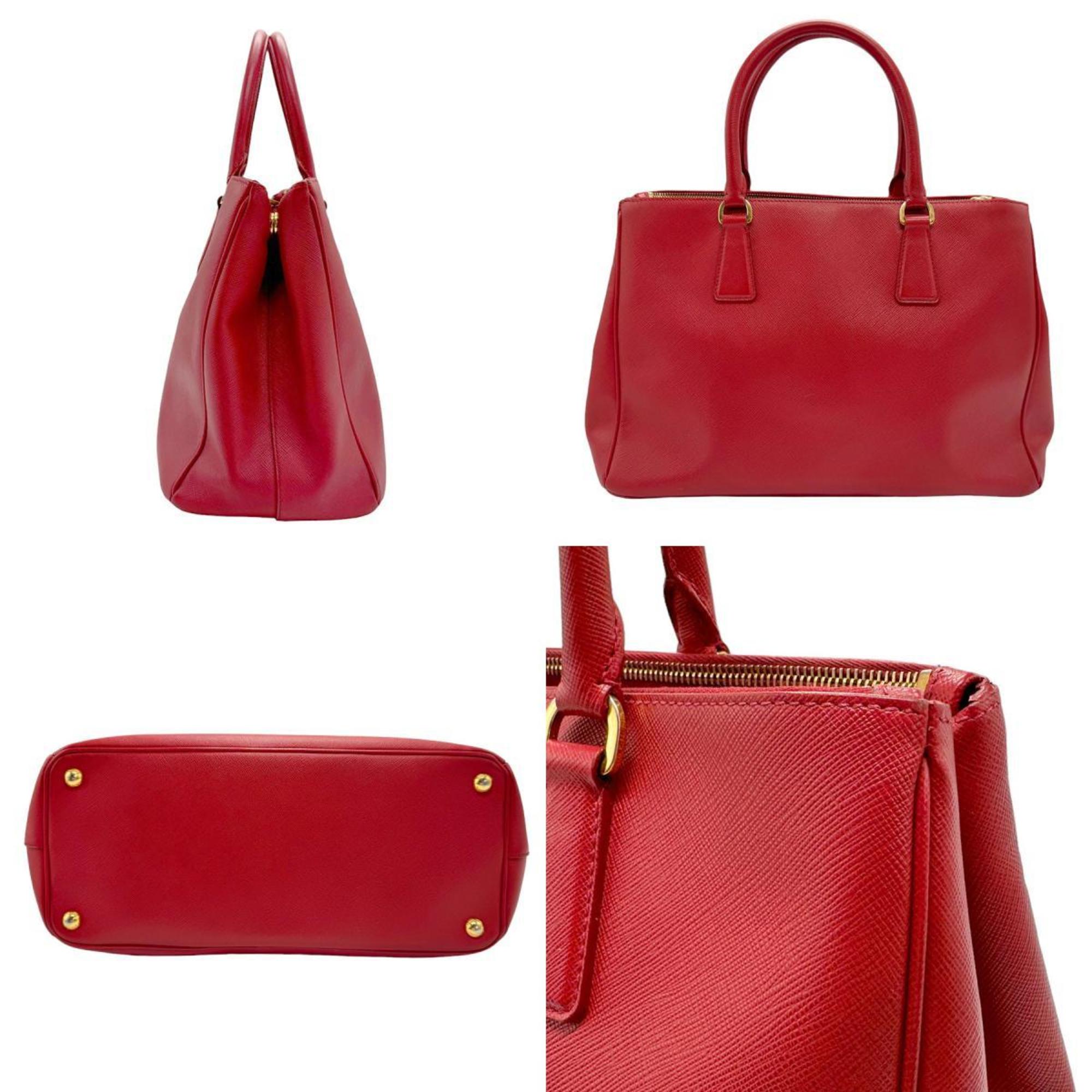 PRADA Shoulder Bag Handbag Leather Red Women's n0199