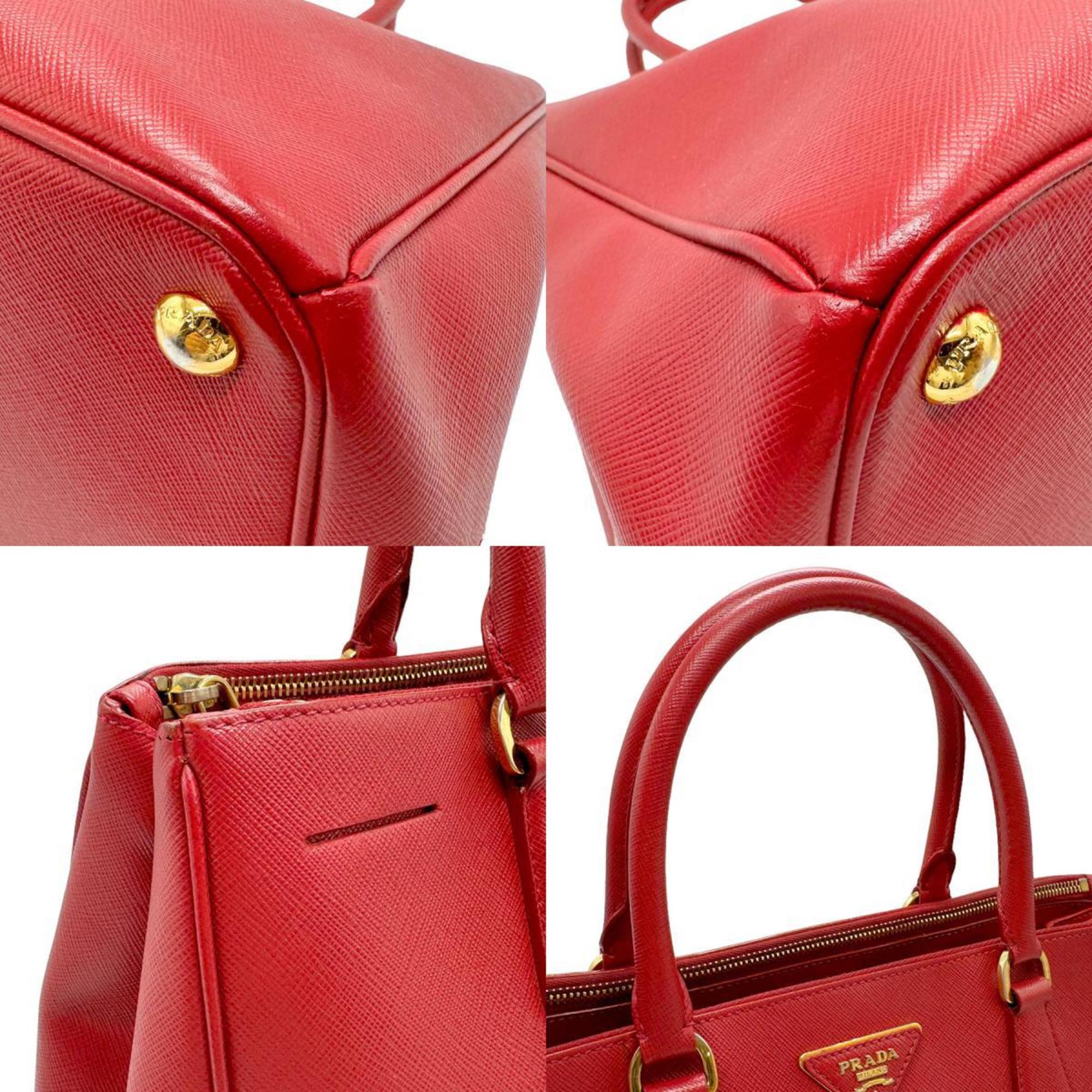 PRADA Shoulder Bag Handbag Leather Red Women's n0199