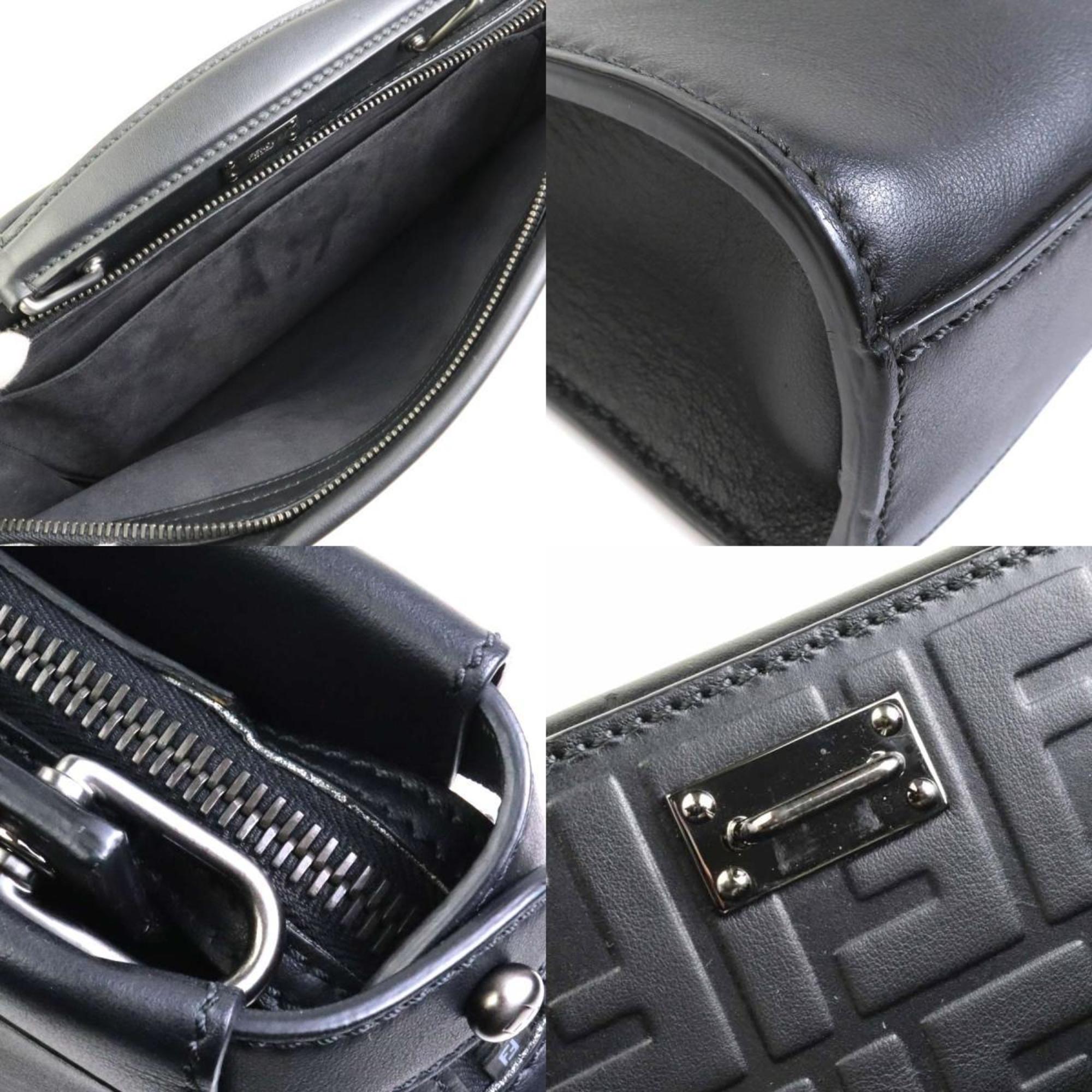 FENDI handbag shoulder bag peekaboo fit leather black men's e58957a