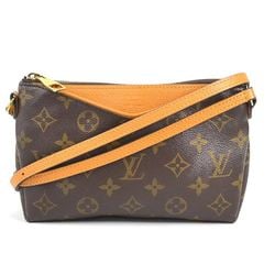 Louis Vuitton LOUIS VUITTON Shoulder Bag Monogram Pallas Scratch Canvas Leather Brown Gold Women's e58951a