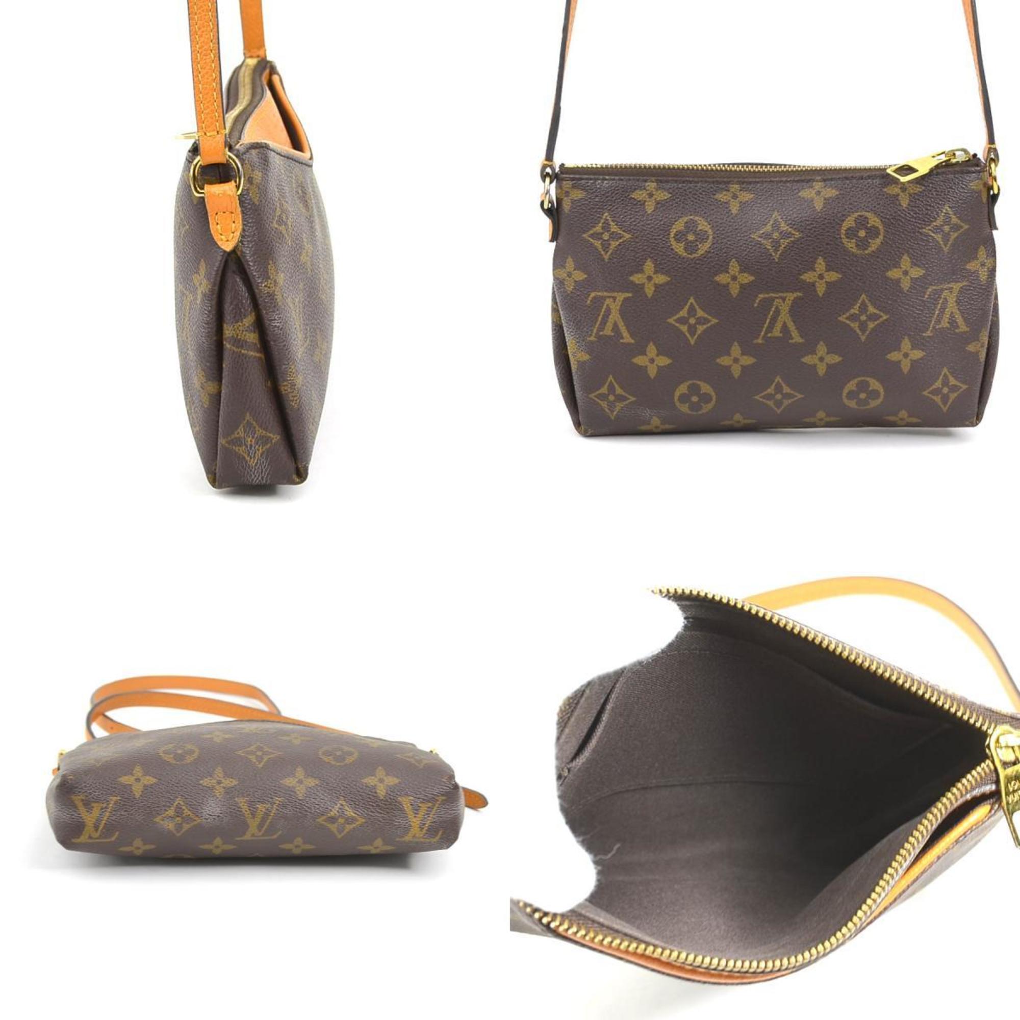 Louis Vuitton LOUIS VUITTON Shoulder Bag Monogram Pallas Scratch Canvas Leather Brown Gold Women's e58951a