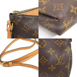 Louis Vuitton LOUIS VUITTON Shoulder Bag Monogram Pallas Scratch Canvas Leather Brown Gold Women's e58951a