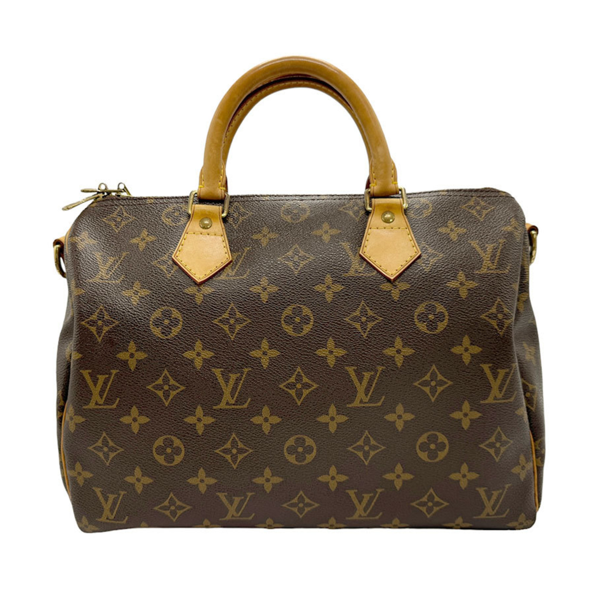 Louis Vuitton LOUIS VUITTON Handbag Shoulder Bag Monogram Speedy Bandouliere 30 Canvas Brown Gold Women's M40391 n0208