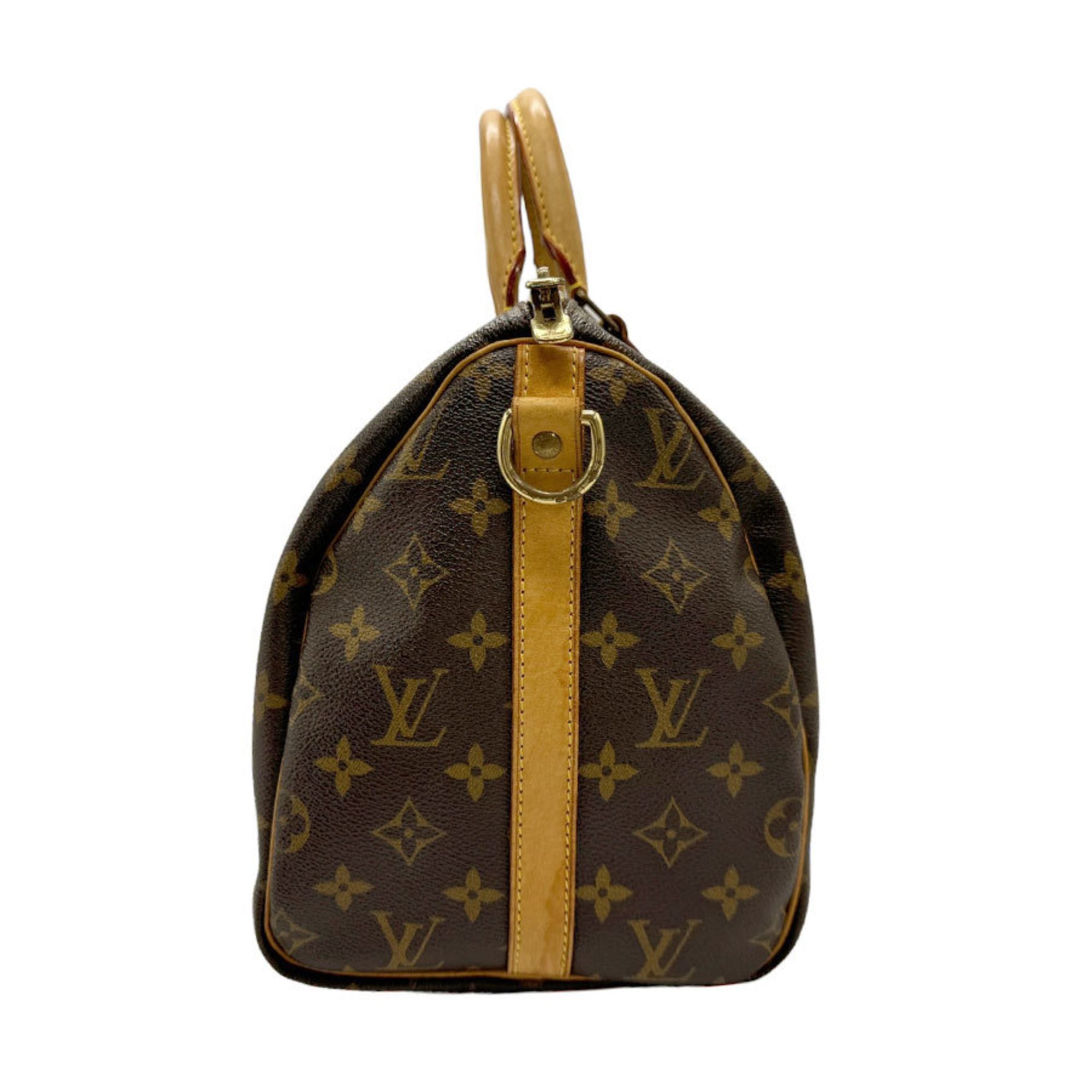 Louis Vuitton LOUIS VUITTON Handbag Shoulder Bag Monogram Speedy Bandouliere 30 Canvas Brown Gold Women's M40391 n0208