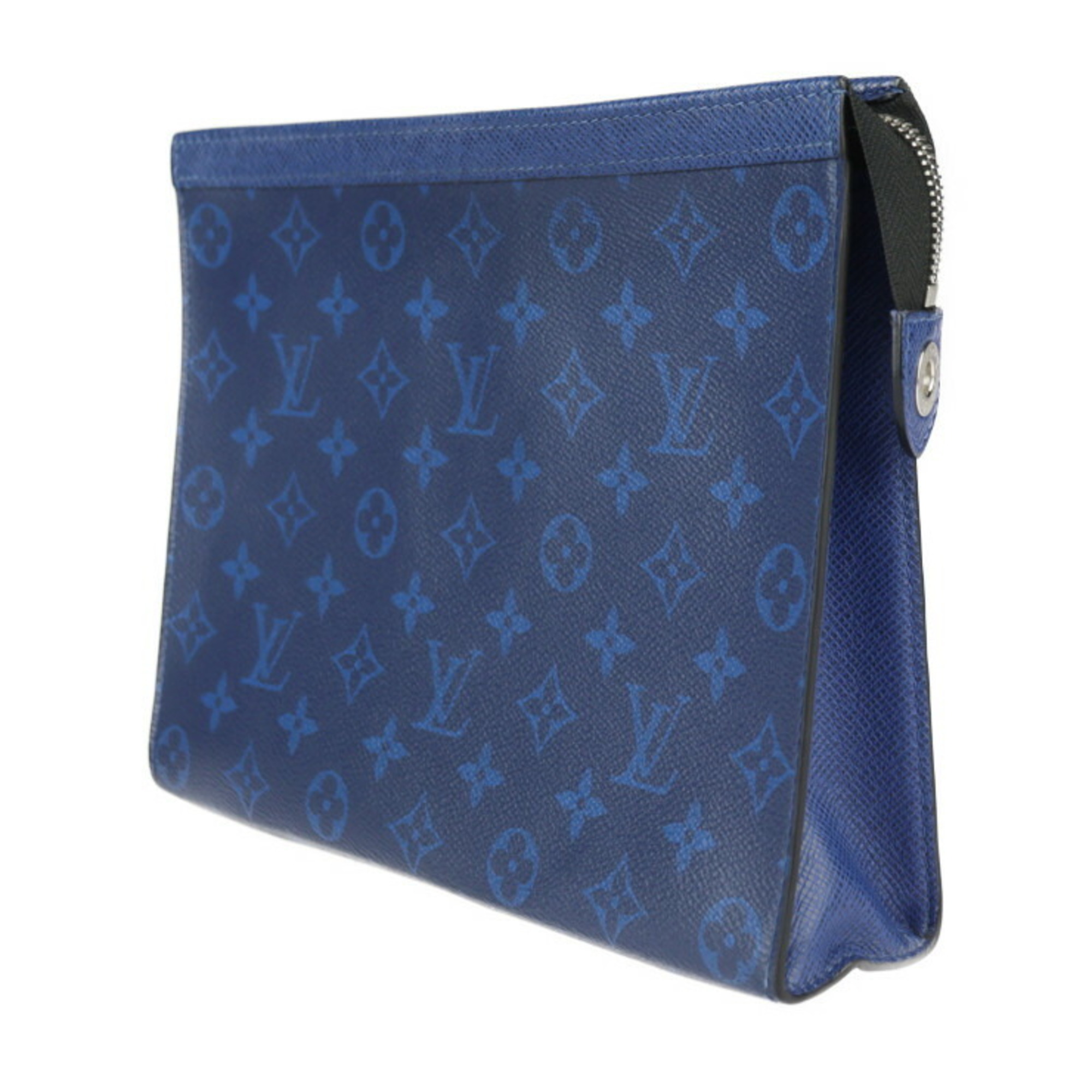 LOUIS VUITTON Louis Vuitton Pochette Voyage MM Taiga Rama Second Bag M30423 Monogram Eclipse Leather Cobalt Clutch Pouch