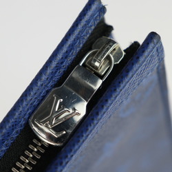 LOUIS VUITTON Louis Vuitton Pochette Voyage MM Taiga Rama Second Bag M30423 Monogram Eclipse Leather Cobalt Clutch Pouch