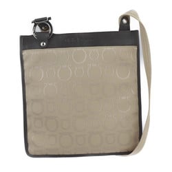 Salvatore Ferragamo Gancini Shoulder Bag 21 6429 Canvas Leather Beige Brown Sacoche