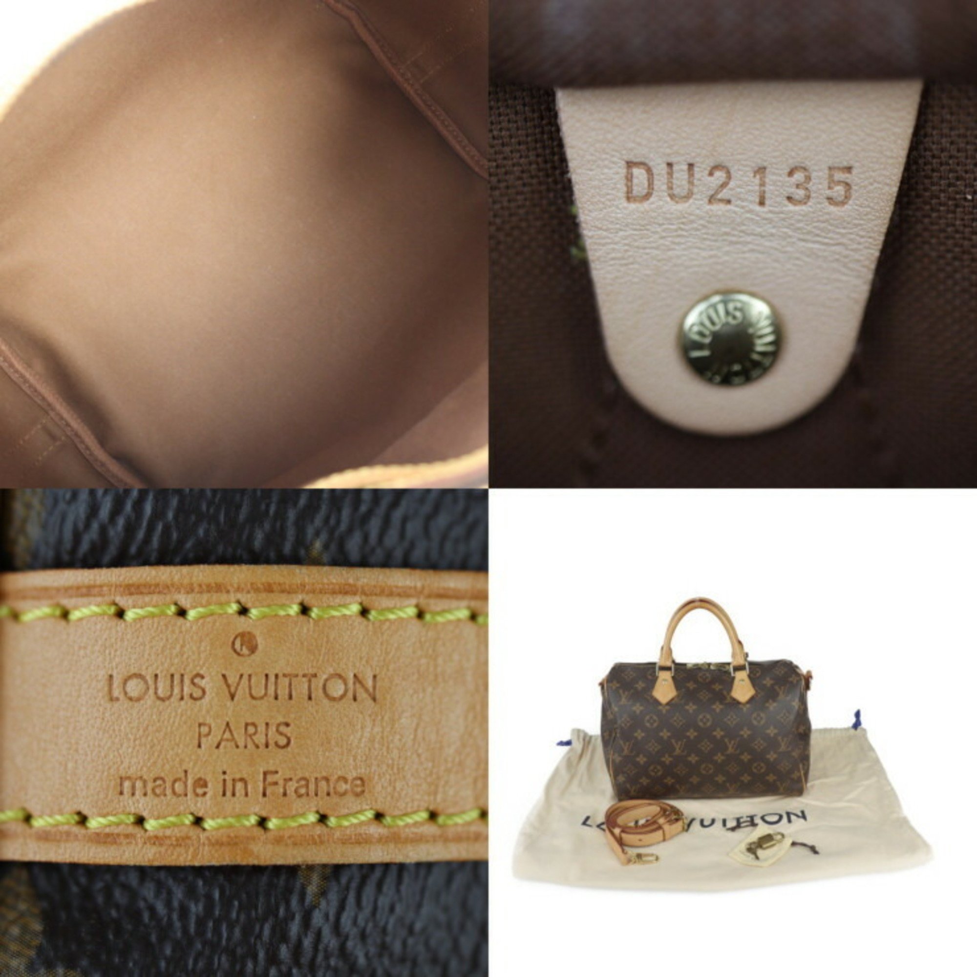 LOUIS VUITTON Louis Vuitton Speedy 30 Bandouliere Handbag M41112 Monogram Canvas Leather Brown Shoulder Bag Boston