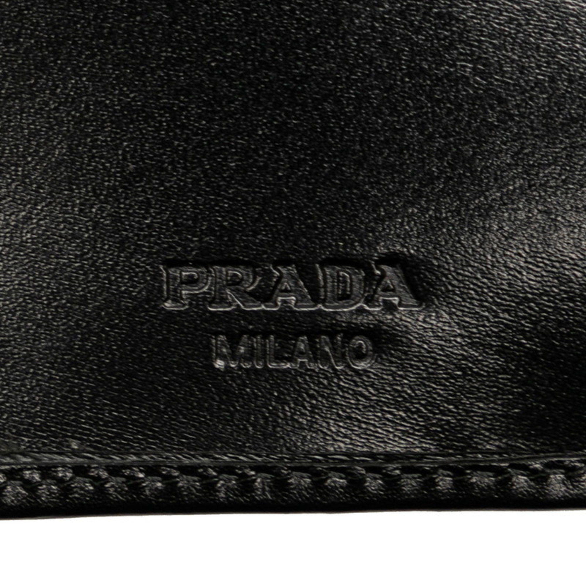 Prada Key Case M222C Black Leather Women's PRADA