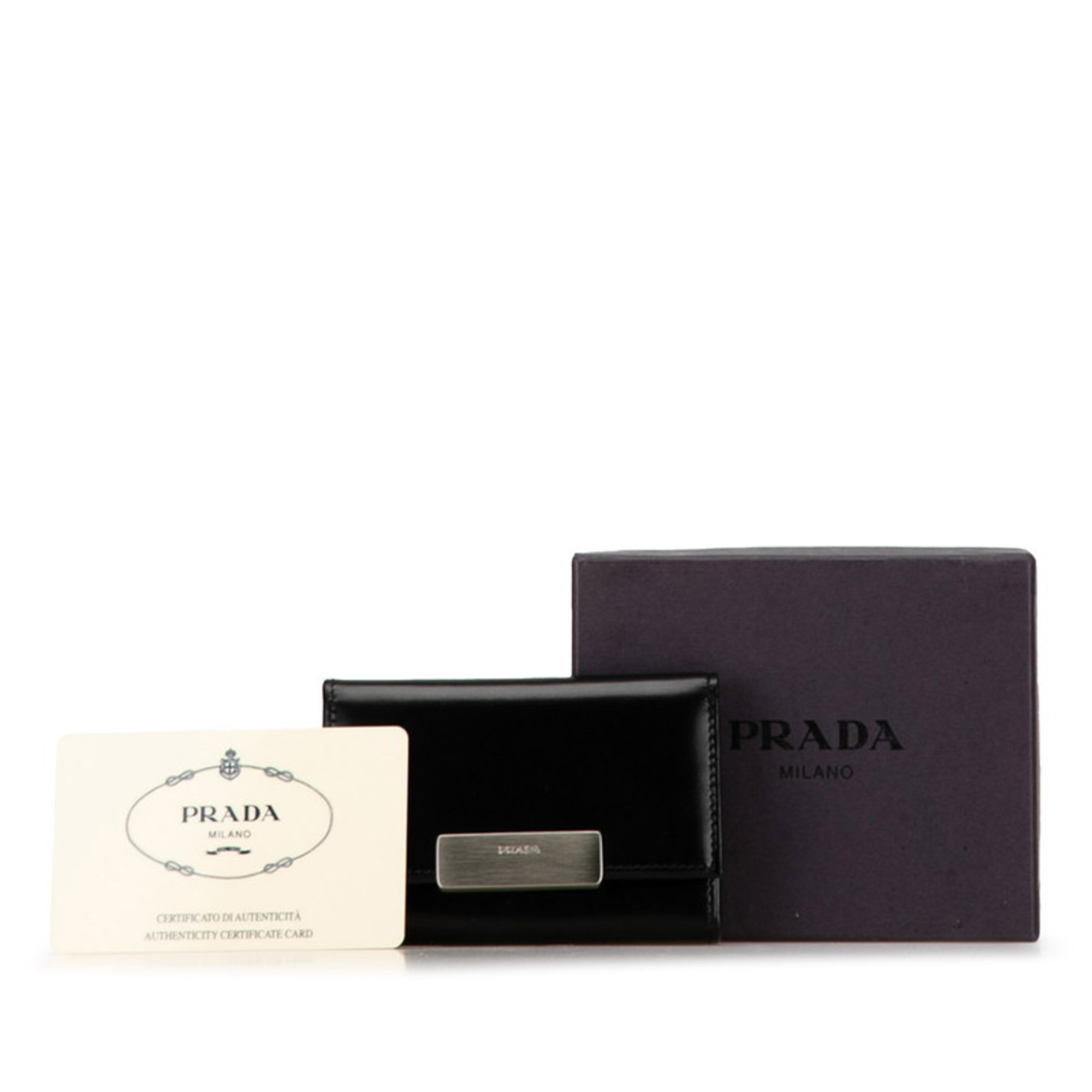 Prada Key Case M222C Black Leather Women's PRADA