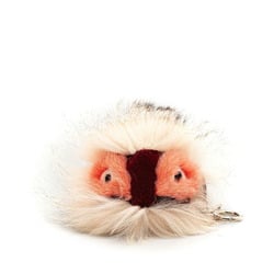 FENDI Monster Keychain Charm Orange Red Fur Women's