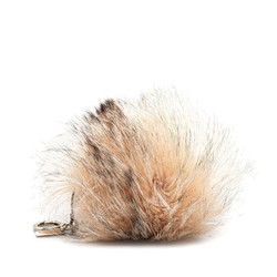 FENDI Monster Keychain Charm Orange Red Fur Women's