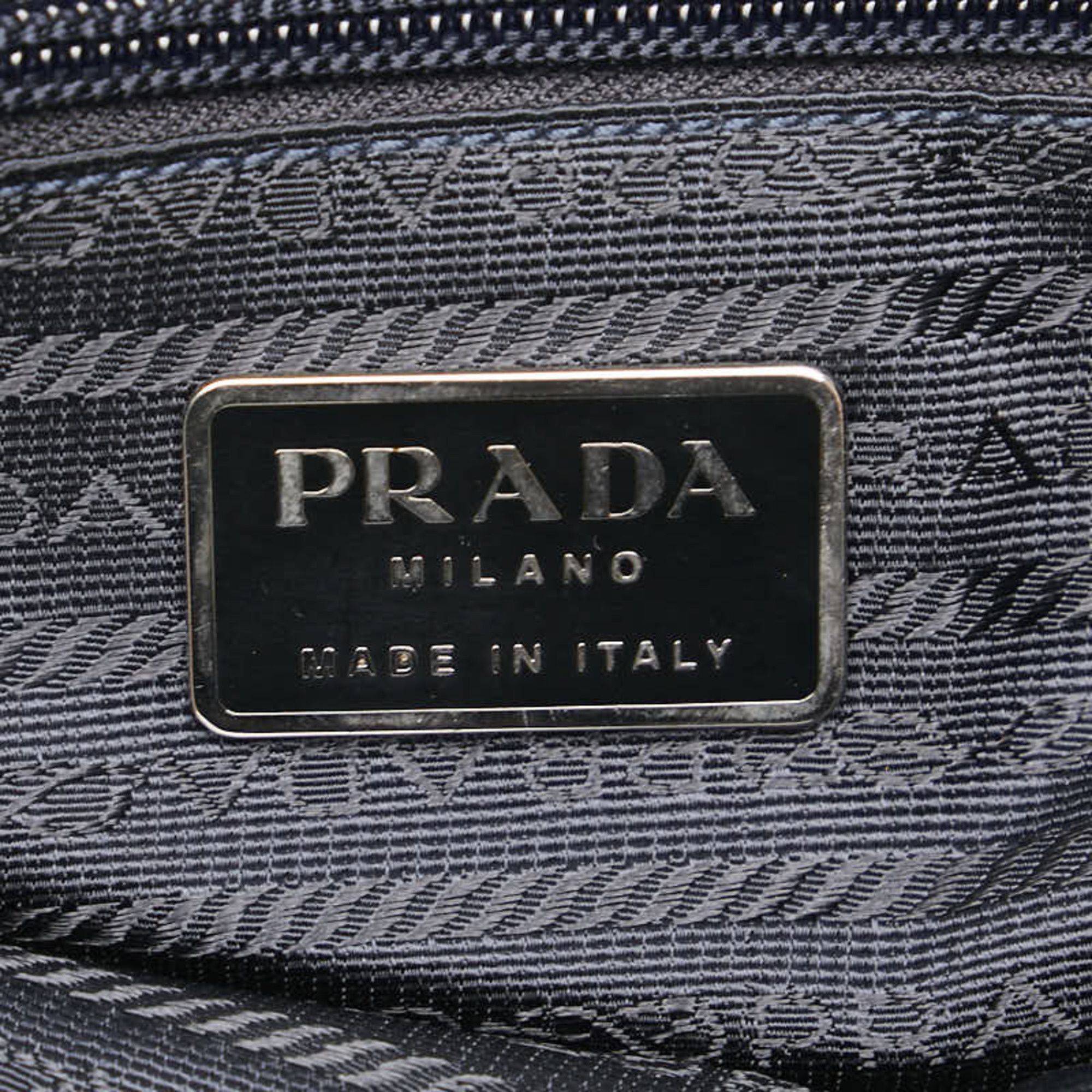 Prada Tote Bag Handbag Blue Leather Nylon Women's PRADA