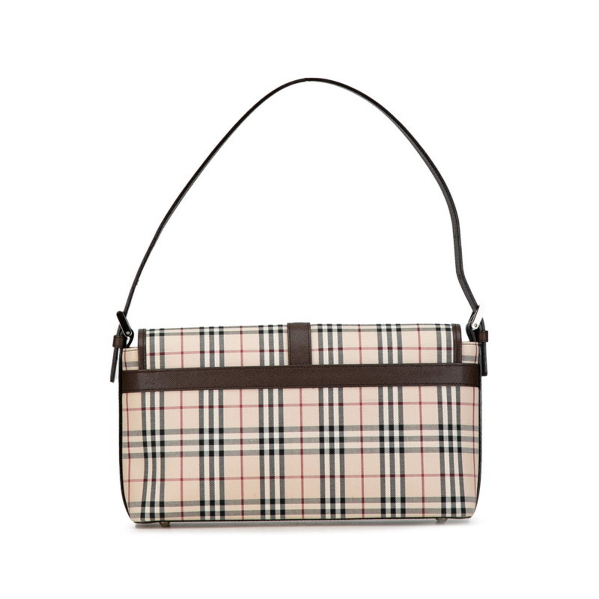 Burberry Nova Check Handbag Bag Beige Brown Canvas Leather Women's BURBERRY