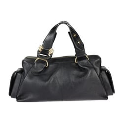 BVLGARI Leoni Handbag - Leather Black Lion Hardware Boston