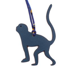 HERMES Hermes Charm Monkey Petit H Accessories - Veau Epsom Taurillon Clemence Silk Blue Purple Bag